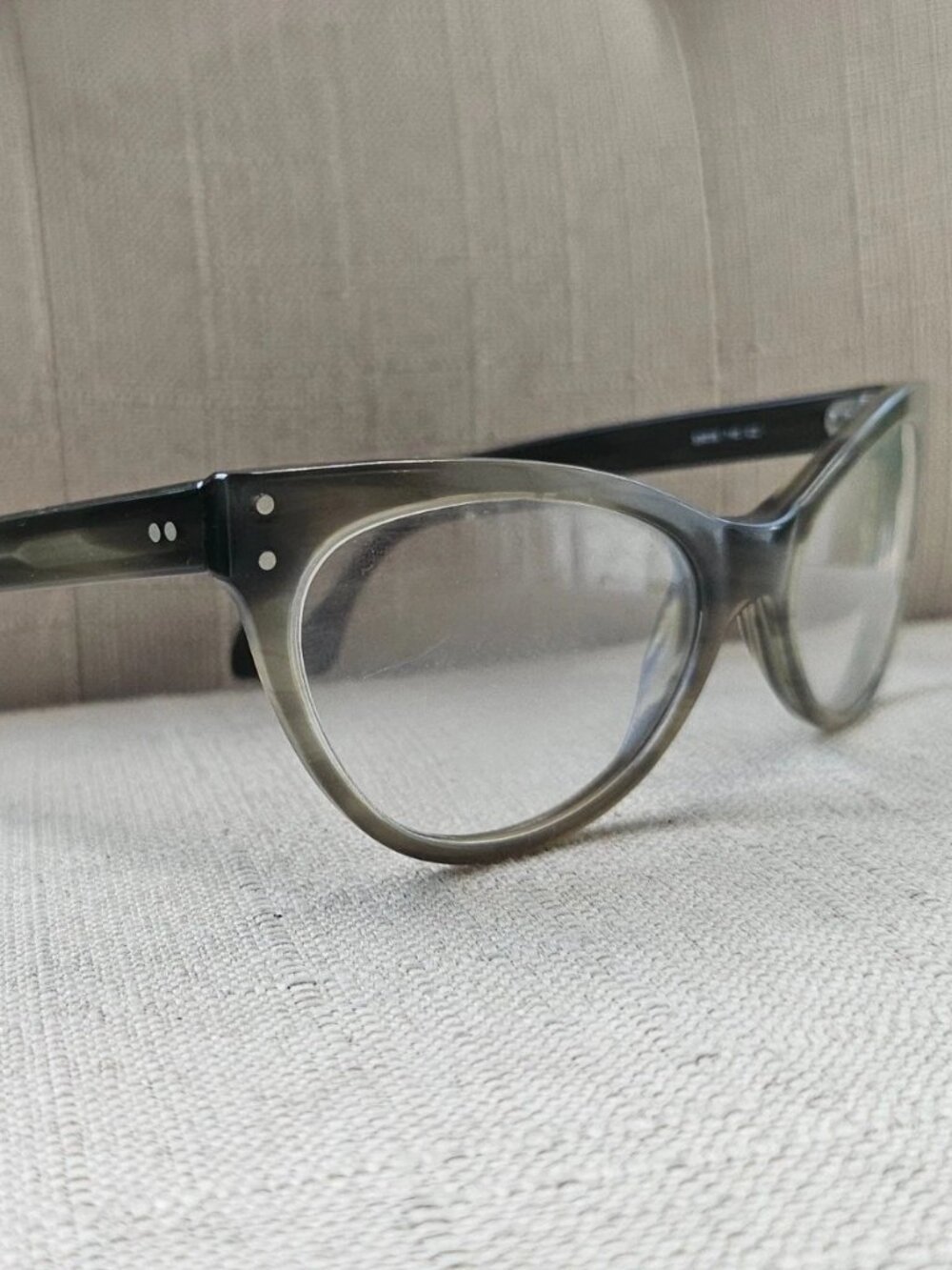 Vintage SEE Women Eyeglasses Frame Eyewear Olive Cat Eye Glasses Made in Italy